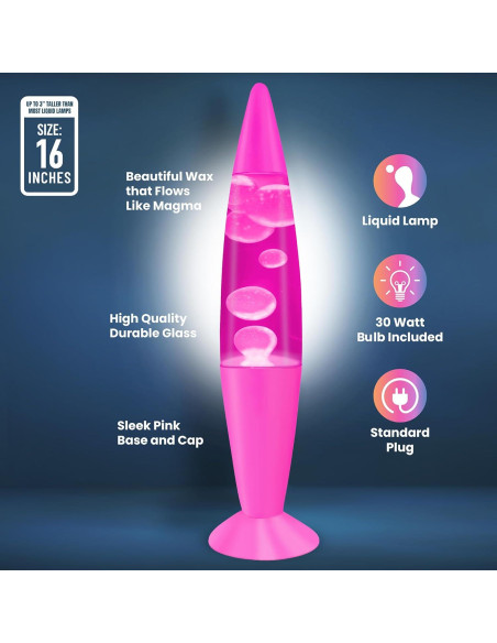 Lámpara Líquida Jambo KL-17 41.15 cm Rosa y Cera Blanca