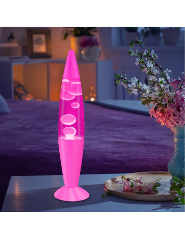 Lámpara Líquida Jambo KL-17 41.15 cm Rosa y Cera Blanca