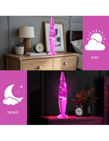 Lámpara Líquida Jambo KL-17 41.15 cm Rosa y Cera Blanca