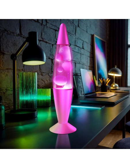 Lámpara Líquida Jambo KL-17 41.15 cm Rosa y Cera Blanca