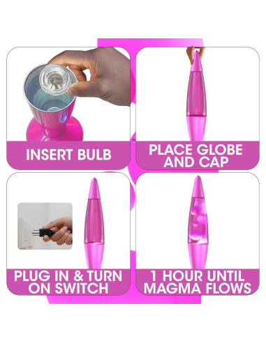 Lámpara Líquida Jambo KL-17 41.15 cm Rosa y Cera Blanca