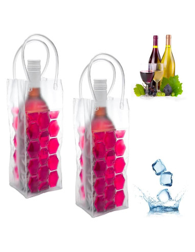 Bolsa Enfriadora de Vino Coldchill Rosa 750ml Plegable