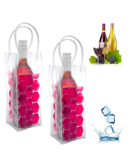 Bolsa Enfriadora de Vino Coldchill Rosa 750ml Plegable