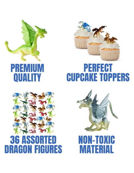 Figuras de Dragón Bedwina - Paquete de 36 Mini Juguetes