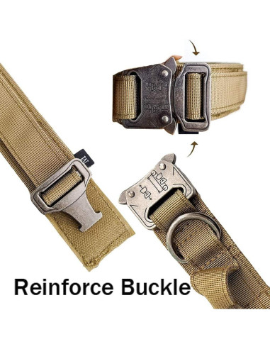 Collar y Correa Táctica para Perros Xqpetlihai Marrón Grande