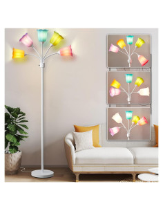 Lámpara de Pie LED GyroVu Medusa 5 Brazos Ajustables Blanca