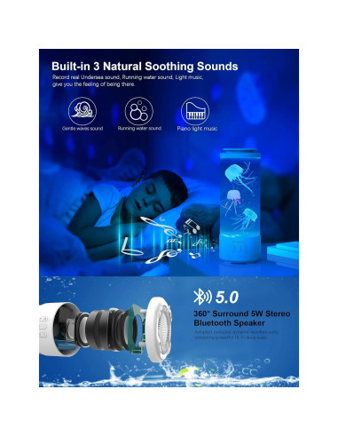 Lámpara de Medusa Bluetooth Eyesound 30 cm LED 7 Colores
