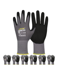 Guantes de Trabajo LOCCEF Nitrilo MicroFoam 6 Pares Grises