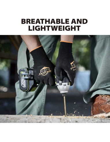 Guantes de Trabajo OKIAAS Ultra Delgados 12 Pares Negro XL