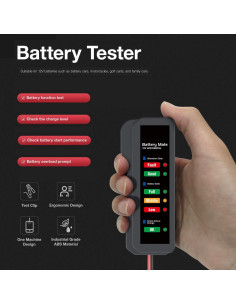 Probador de Batería KINGBOLEN 12V con LED y Protección 2