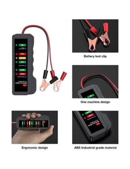 Probador de Batería KINGBOLEN 12V con LED y Protección