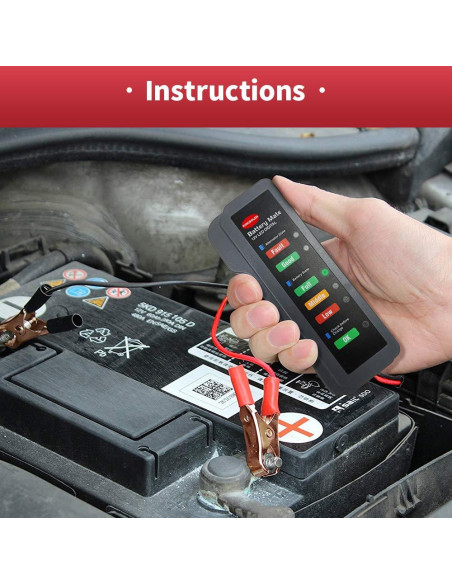 Probador de Batería KINGBOLEN 12V con LED y Protección