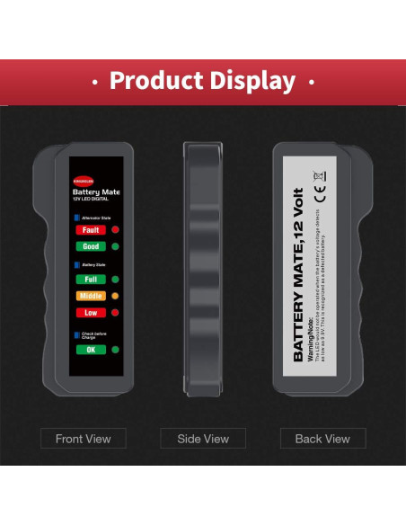 Probador de Batería KINGBOLEN 12V con LED y Protección