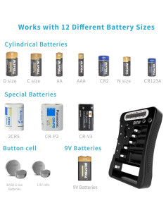 Probador de Baterías Dlyfull Universal LCD para AA AAA 9V 2
