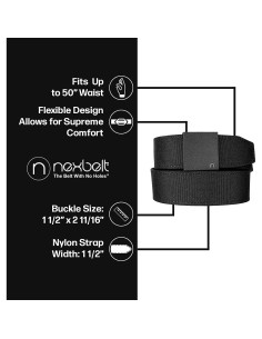 Cinturón Nexbelt EDC Supreme Appendix Negro 38mm Nylon 2