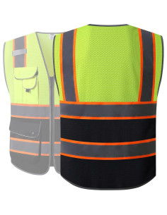 Chaleco de Seguridad JKSafety XL Alta Visibilidad 9 Bolsillos 2