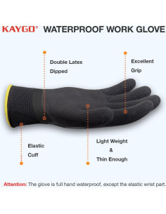 Guantes de Trabajo KAYGO KG150 Impermeables Antideslizantes L 2