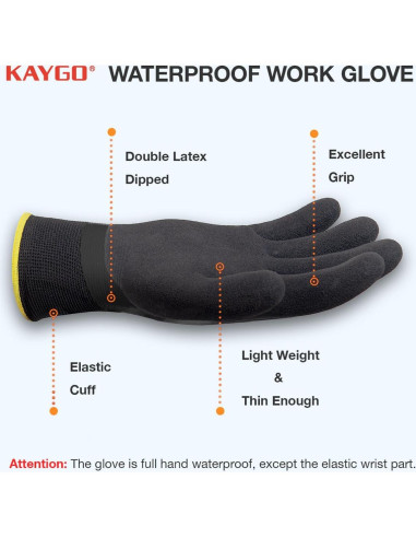 Guantes de Trabajo KAYGO KG150 Impermeables Antideslizantes L