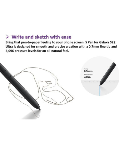 S Pen Bluetooth para Samsung Galaxy S22 Ultra 5G - Negro