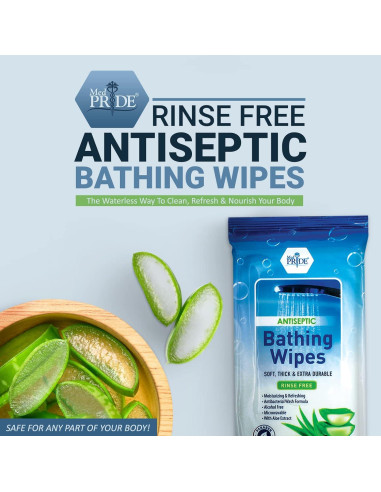 Toallitas de Baño Desechables Med Pride con Aloe Vera 96 Pzs