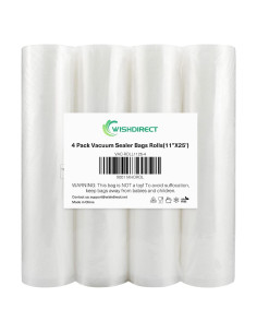 Rollos de Sellado al Vacío WishDirect 4-Pack 27.94cm x 7.62m