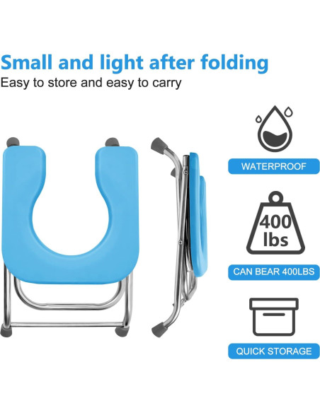 Inodoro Portátil BLIKA XL Acero Inoxidable 181kg Plegable