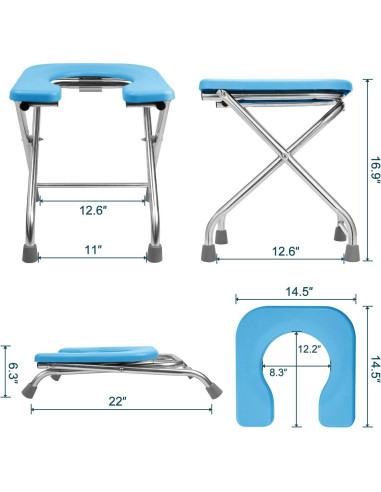 Inodoro Portátil BLIKA XL Acero Inoxidable 181kg Plegable
