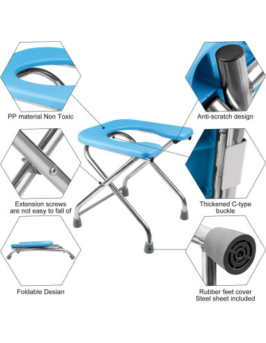 Inodoro Portátil BLIKA XL Acero Inoxidable 181kg Plegable
