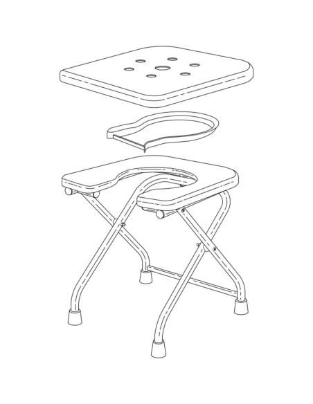 Inodoro Portátil BLIKA XL Acero Inoxidable 181kg Plegable