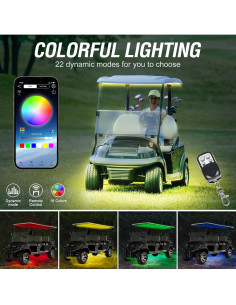 Kit de Tiras LED RGB 4PCS para Carros de Golf HVAC 2