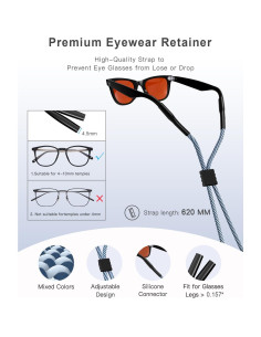 Paquete de 3 correas para gafas de sol - Ajustables y cómodas 2