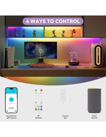 Tira LED COB RGB MIWISE 6,1m Control APP y Voz Tira LED COB RGB MIWISE 6,1m Control APP y Voz