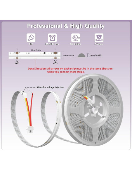 Tira LED COB RGB MIWISE 6,1m Control APP y Voz Tira LED COB RGB MIWISE 6,1m Control APP y Voz