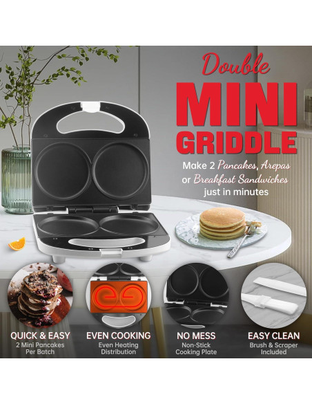 Máquina de hacer mini panqueques SugarWhisk 10 cm blanca