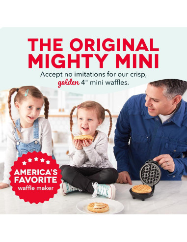 DASH Mini Waffle Maker 10 cm Antiadherente Negro