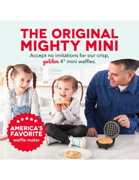 DASH Mini Waffle Maker 10 cm Antiadherente Negro