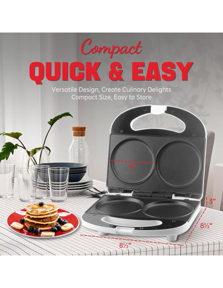 Máquina de hacer mini panqueques SugarWhisk 10 cm blanca