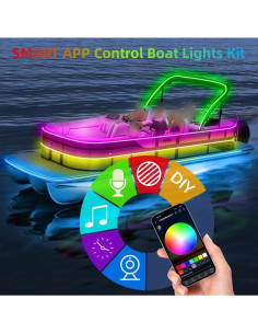 Luces LED de Barco HOKIION 18.29m RGB Impermeables 2