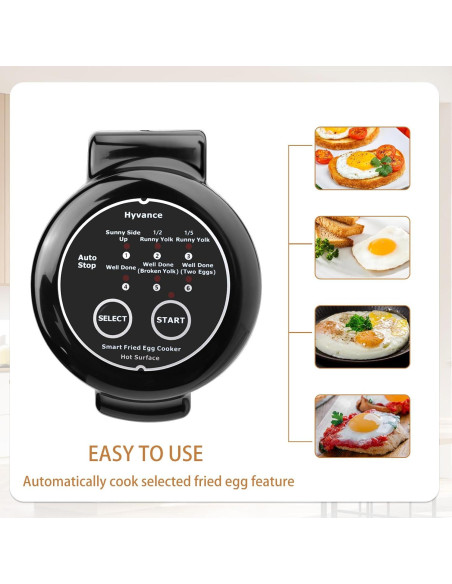 Cocinador de Huevos Fritos Hyvance HYS001AC 6 Huevos Negro