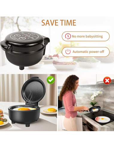 Cocinador de Huevos Fritos Hyvance HYS001AC 6 Huevos Negro