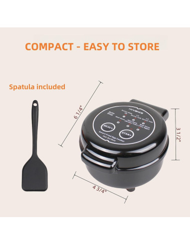 Cocinador de Huevos Fritos Hyvance HYS001AC 6 Huevos Negro