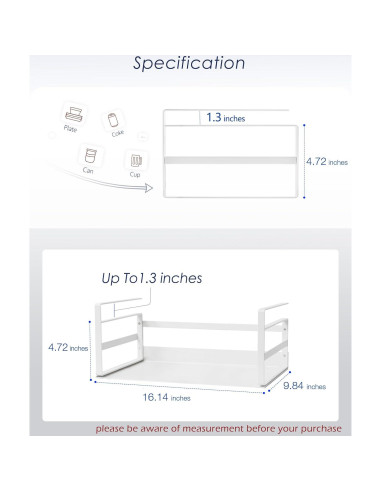 Organizador Bajo Estante Nxconsu Blanco 2 Pack Resistente