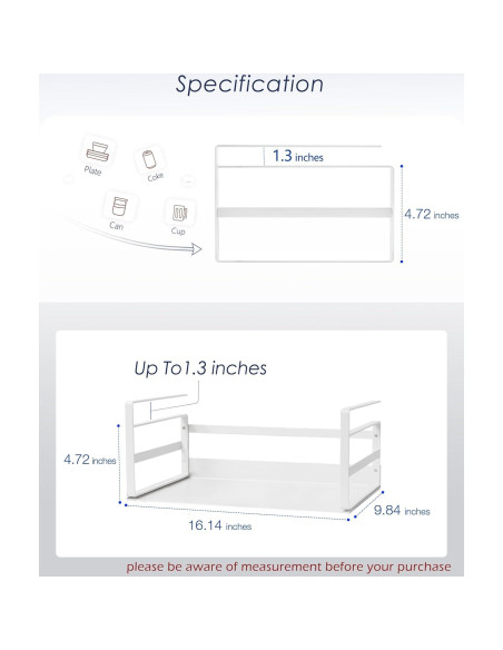 Organizador Bajo Estante Nxconsu Blanco 2 Pack Resistente