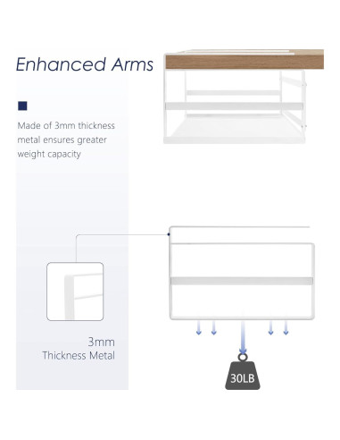 Organizador Bajo Estante Nxconsu Blanco 2 Pack Resistente