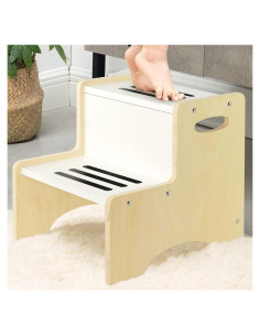 Banco de Paso WOOD CITY para Niños Blanco con Escalones