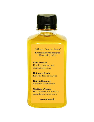 Aceite de Cártamo Daana 340 g Orgánico Prensado en Frío