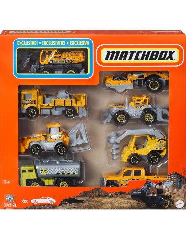Juego de 8 coches Matchbox HVR81 a escala 1:64 temático