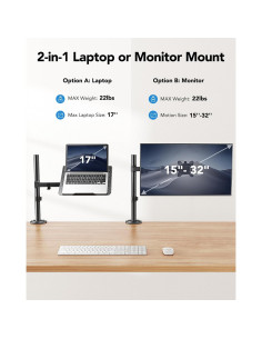 Soporte de Escritorio para Laptop HUANUO, 17" y Monitores 15-32" 2