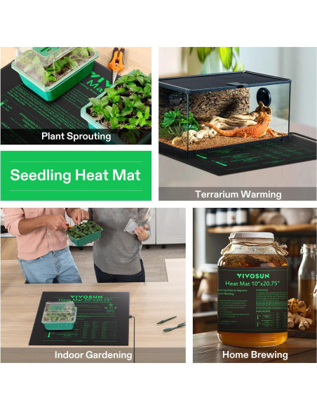 Alfombrilla Térmica VIVOSUN 51x53 cm para Germinación