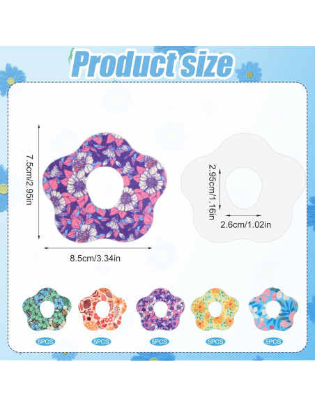 25 Parches Adhesivos Dexcom G7 Impermeables Diseño Floral